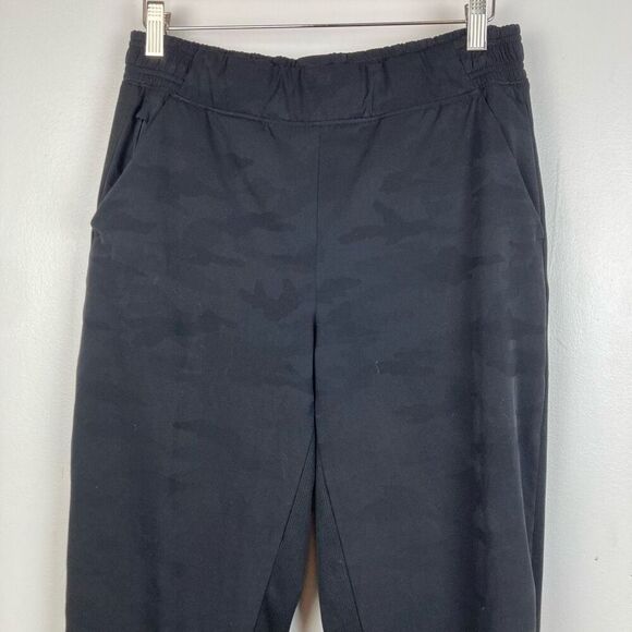 Athleta Black‎ Camouflage Brooklyn Lined Camo Jogger Sweat Pants Athleisure sz 8 - Picture 2 of 11